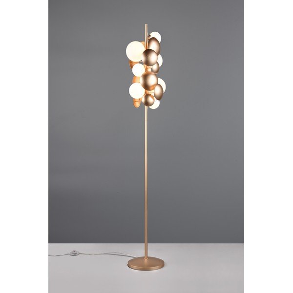 Подова лампа със стъклен абажур в златисто и бяло (височина 155 cm) Bubble - Trio Select-image-2