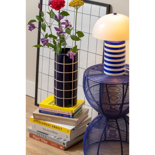 Синя керамична ваза (височина 30 cm) Retro Tiles – PT LIVING-image-1