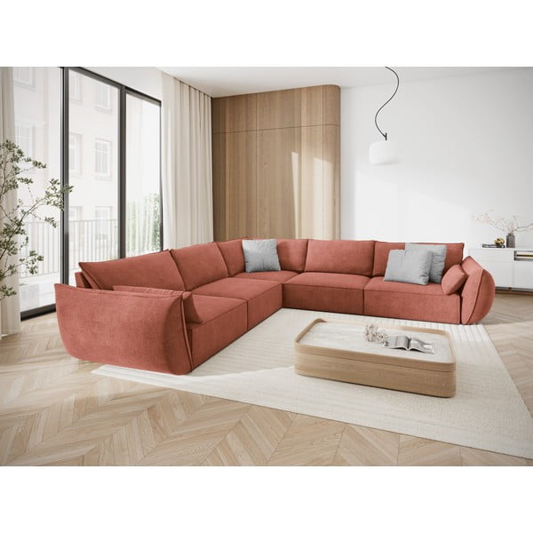 Червен ъглов диван (променлив) Vanda - Mazzini Sofas-image-1