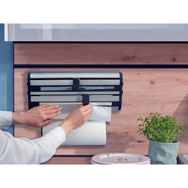 Стенна метална поставка за кухненско фолио и хартиени кърпи в сребрист цвят Parat Royal – LEIFHEIT-image-2