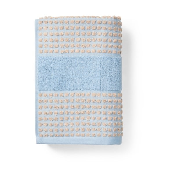 Светлосиньо-бежова кърпа за баня от органичен памук 70x140 cm Check - JUNA