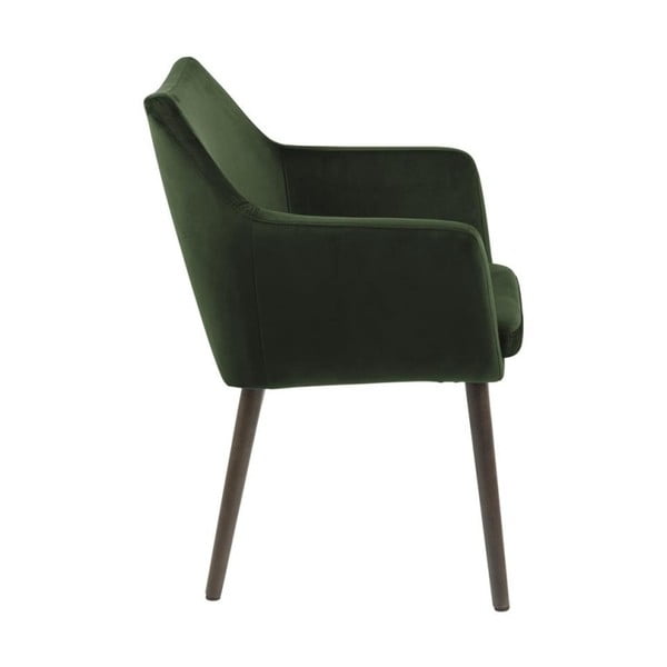 Зелен тапициран трапезен стол с подлакътници Nora – Actona-image-4