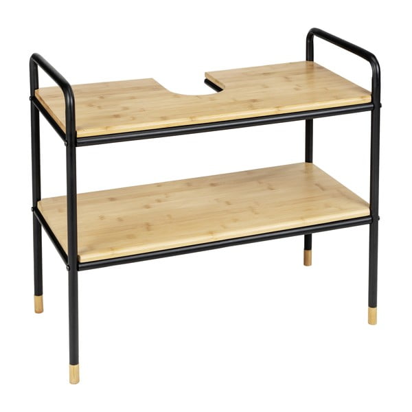 Черен/естествен бамбуков шкаф под умивалника 70x60 cm Loft - Wenko-image-2