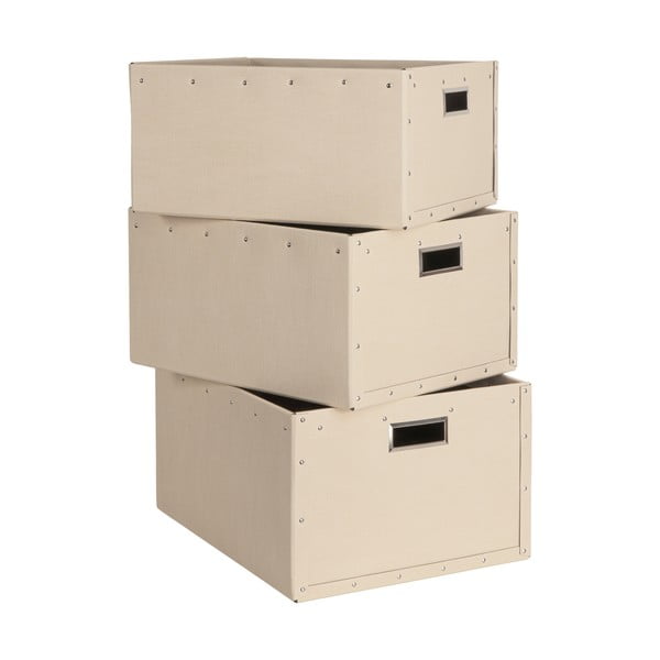 Бежови картонени кутии за съхранение в комплект от 3 броя Ture - Bigso Box of Sweden