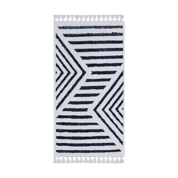 Бяло и синьо миещо се килимче 300x80 cm - Vitaus