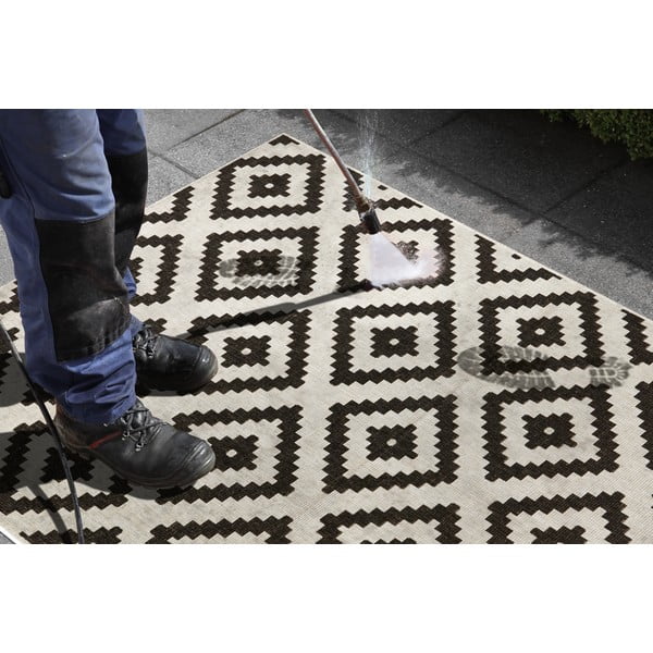 Черно-кремав килим за открито , 80 x 150 cm Malta - NORTHRUGS-image-1