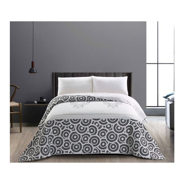 Черно-бяла двустранна покривка за легло от микрофибър My Deer Friend, 260 x 280 cm My Deer Friends - DecoKing