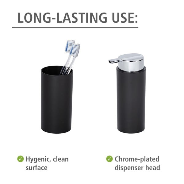 Черен пластмасов комплект аксесоари за баня Calvo – Wenko-image-4