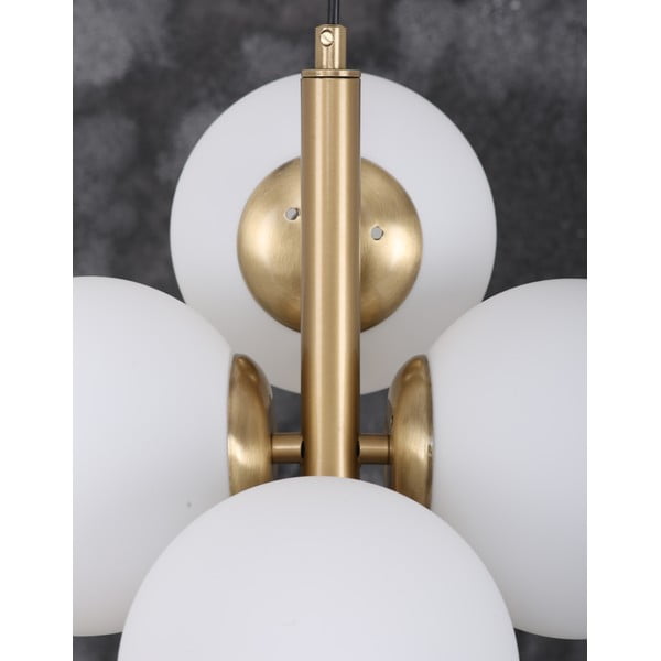 Висяща лампа със стъклен абажур в златисто и бяло ø 15 cm Forte - Squid Lighting-image-3