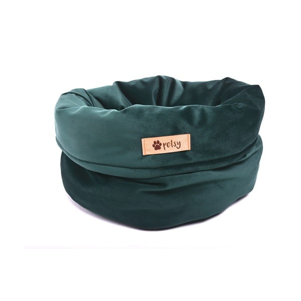 Тъмнозелено кадифено легло ø 40 cm Basket Royal - Petsy