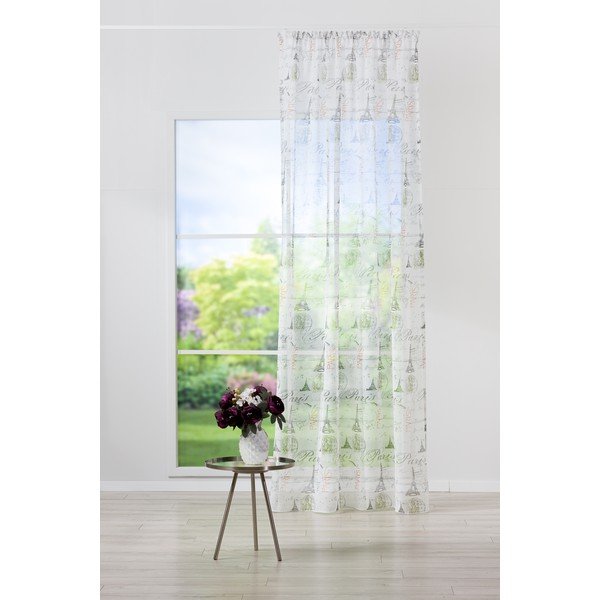 Бяло-сива завеса 140x245 cm Tour - Mendola Fabrics-image-1