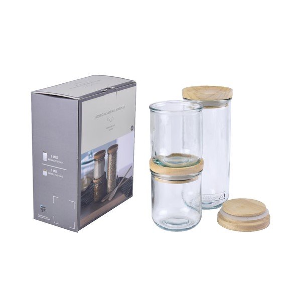 Комплект стъклени буркани 3 бр. Hermetic - Ego Dekor-image-3