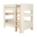 Бежово детско легло 90x200 cm двуетажно без ламелно дъно Double – Roba