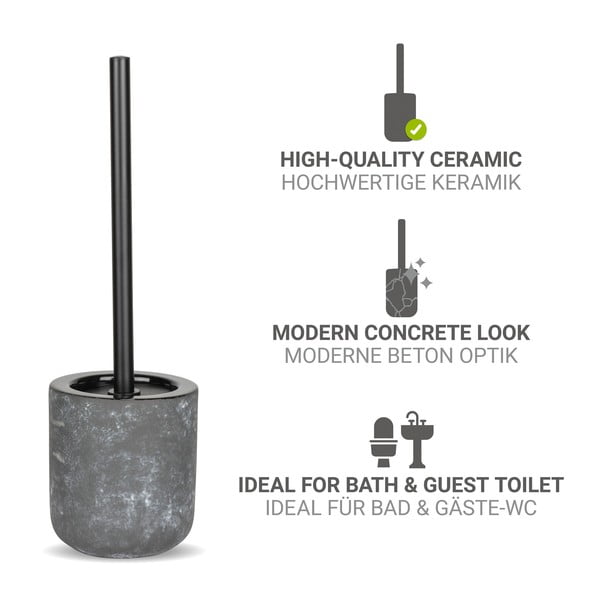 Сива керамична четка за тоалетна Sacile – Wenko-image-2