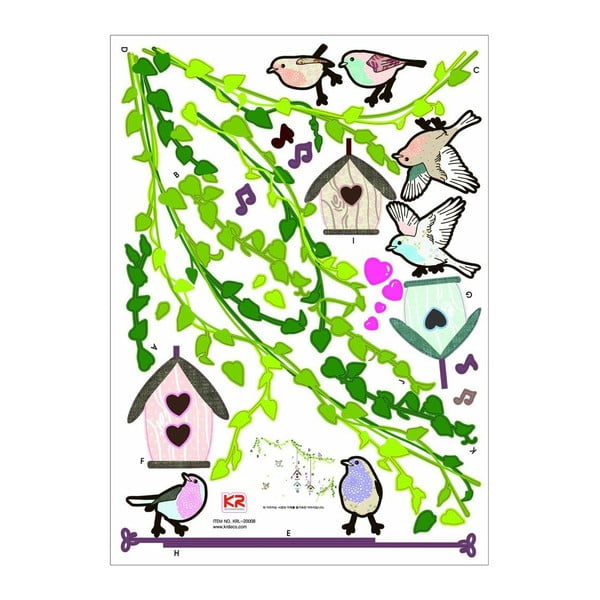 Комплект стикери за стена Птичи клетки в гората - Ambiance-image-2