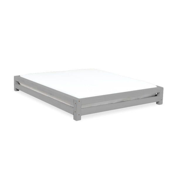 Двойно легло от сив бор JAPA, 180 x 200 cm - Benlemi