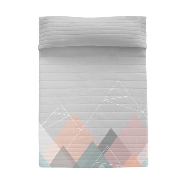Розова и сива памучна ватирана покривка за легло 180x260 cm Range - Blanc