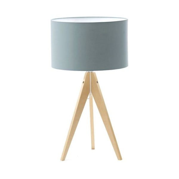 Světle modrá stolní lampa 4room Artist, bříza, Ø 33 cm