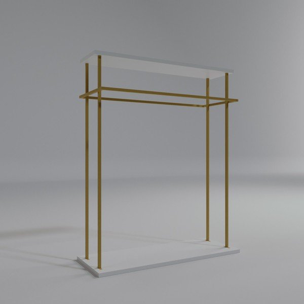 Бяла стойка за дрехи Wuppertal – Kalune Design-image-3