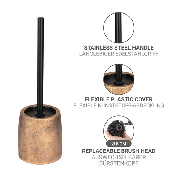 Керамична четка за тоалетна в бронзов цвят Tremea – Wenko-image-3