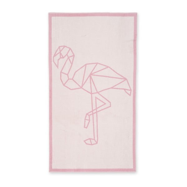 Růžová osuška Hawke&Thorn Flamingo, 90 x 160 cm