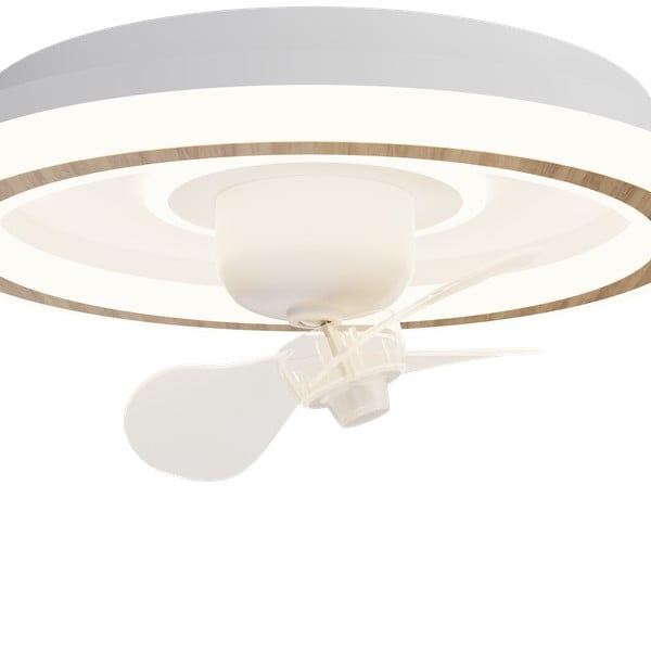 Бяло LED осветително тяло за таван с дистанционно управление и вентилатор Alan Move – SULION-image-3