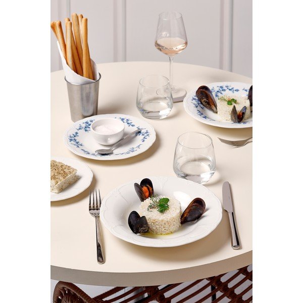 Бяла/синя супена порцеланова чиния ø 23,5 cm Retro – BonBistro-image-3