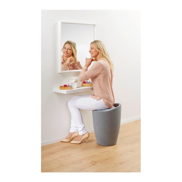 Светлосив кош за пране и табуретка в едно Linen Look, 20 л Candy - Wenko-image-1