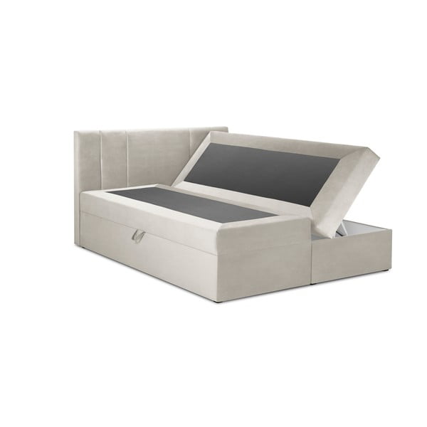 Бежово кадифено двойно легло , 200 x 200 cm Afra - Mazzini Beds-image-2
