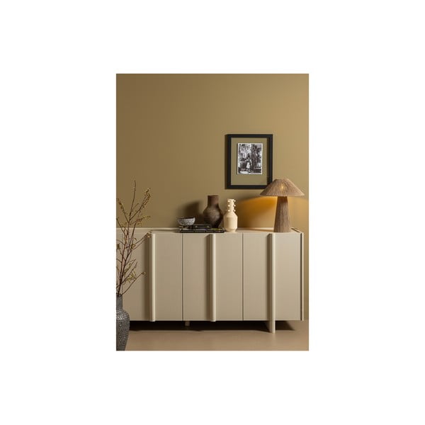 Кремав нисък модулен скрин от борова дървесина 200x85 cm Basu - WOOOD-image-1