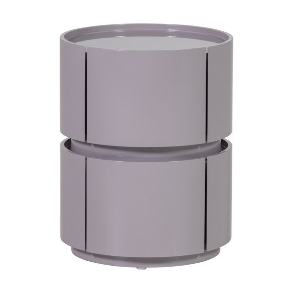 Светлосиво гланцово нощно шкафче Lunex – WOOOD-image-2