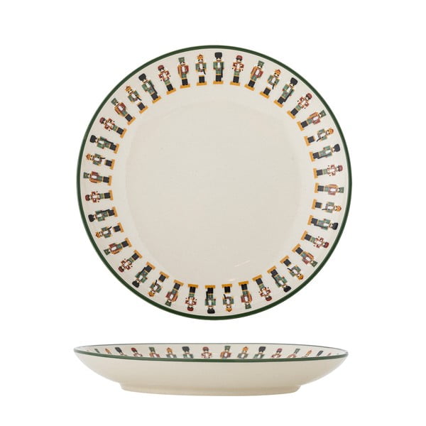 Кремава десертна глинена чиния с коледен мотив ø 16 cm Jolly – Bloomingville-image-4