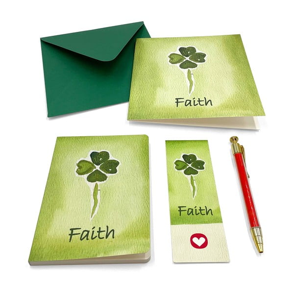 Подарък комплект за писане с пожелания Four-Leaf Clover - Kartos