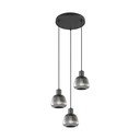 Черно висящо осветително тяло със стъклен абажур ø 37 cm Tarifa – Trio
