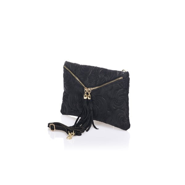 Черен кожен джоб Silvia - Lisa Minardi-image-2