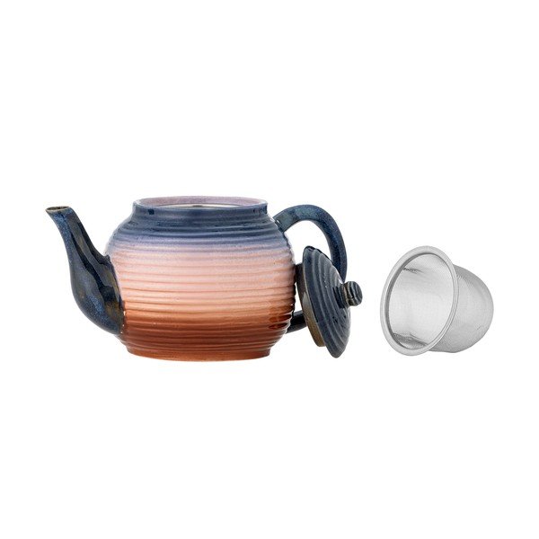 Син/оранжев керамичен чайник с цедка 890 ml Tatum – Bloomingville-image-4
