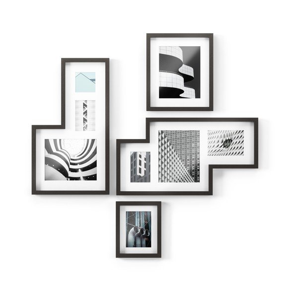 Черни пластмасови рамки за стена в комплект от 4 броя с размери 69x38 cm Mingle - Umbra-image-2