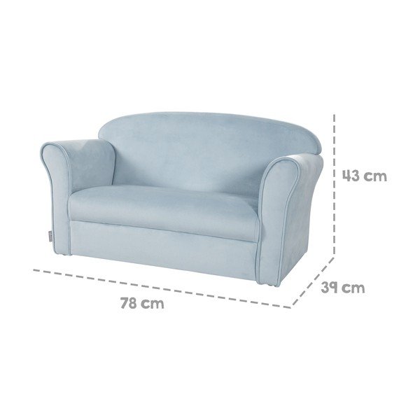 Светлосиньо кадифе, детски диван 78 cm Lil Sofa - Roba-image-4