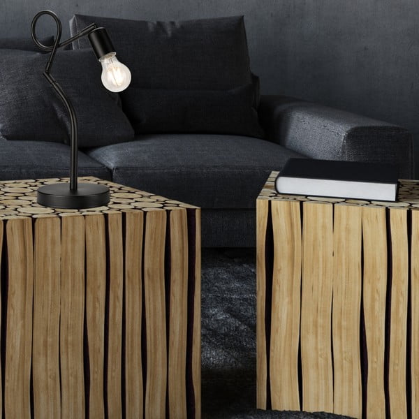 Черна настолна лампа, височина 42 cm Harry - LAMKUR-image-2