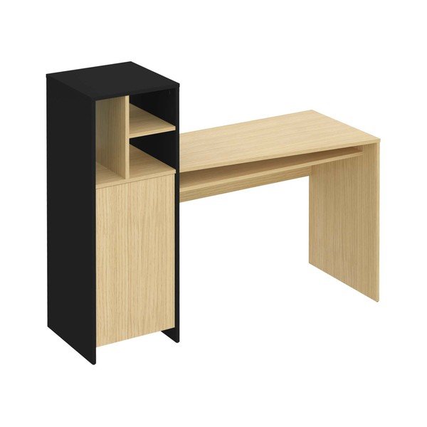 Работна маса с дъбов плот 130x50 cm Mitch - TemaHome-image-1