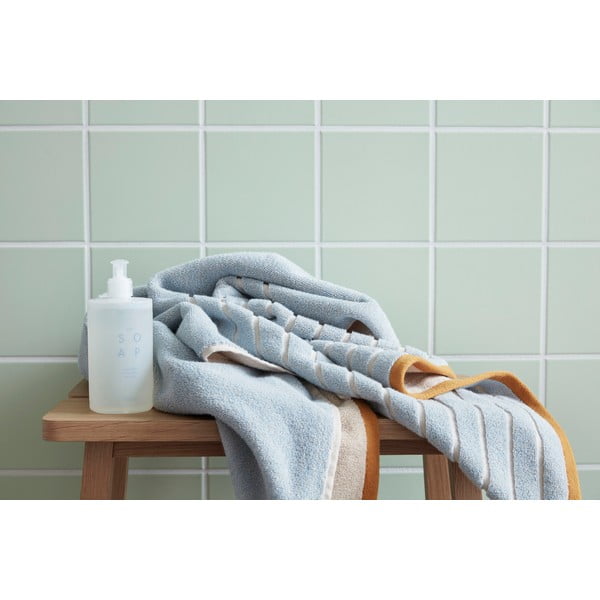 Синьо-оранжева памучна кърпа за баня Dora, 70 x 140 cm - Hübsch-image-4