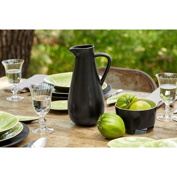 Светлозелено-черна каменна купа на крачета , ⌀ 14 cm Riviera - Costa Nova-image-2