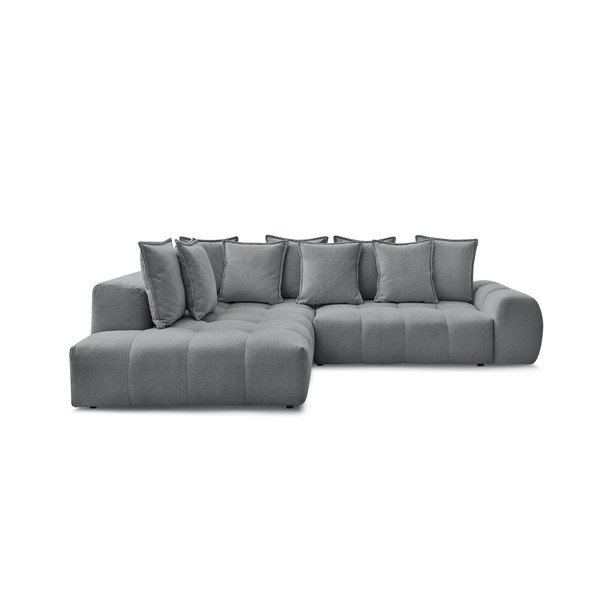 Тъмносив шенилов сгъваем/с място за съхранение ъглов диван (ляв ъгъл/L форма) Everest – Bobochic Paris