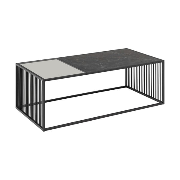 Черна масичка за кафе със стъклен плот 60x120 cm Strington - Actona-image-3