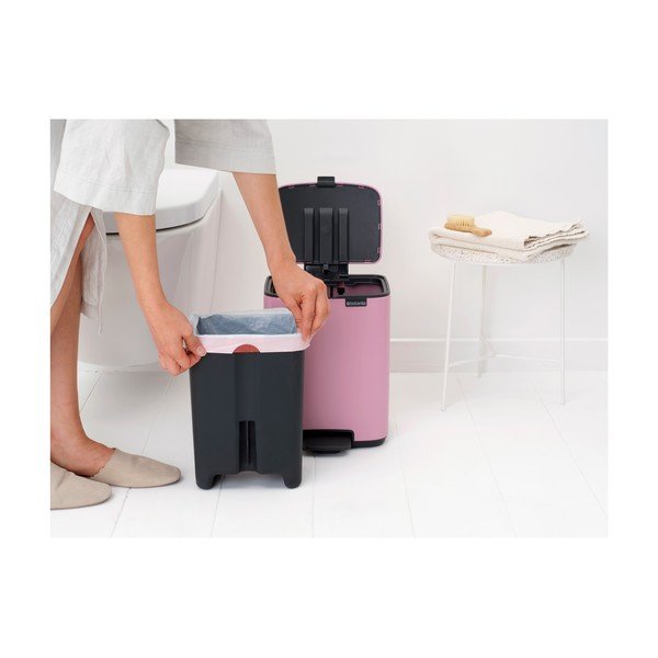 Розово стоманено кошче за боклук с педал 7 l Bo – Brabantia-image-2