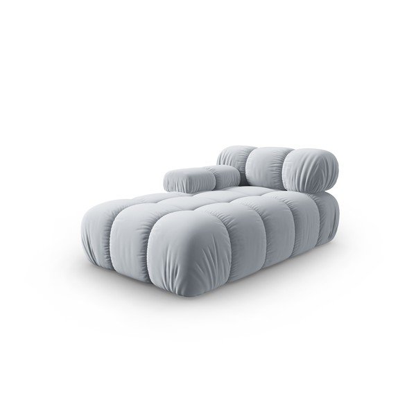 Светлосин кадифен модул за диван (ляв ъгъл) Bellis - Micadoni Home-image-3