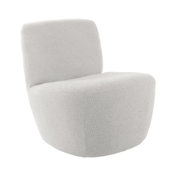 Бяло кресло от плат букле Ada – Leitmotiv