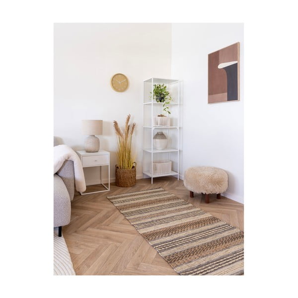 Кафява ръчно изработена пътека със смес от юта 80x180 cm Morena – House Nordic-image-3