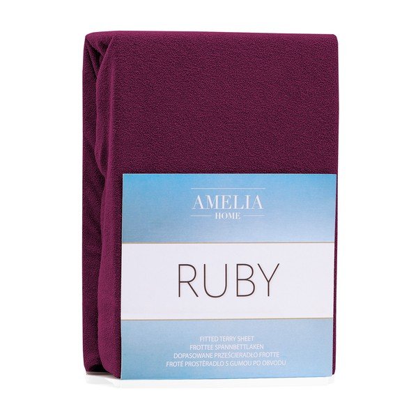 Тъмнолилав еластичен чаршаф с високо съдържание на памук , 120/140 x 200 cm Ruby - AmeliaHome-image-1
