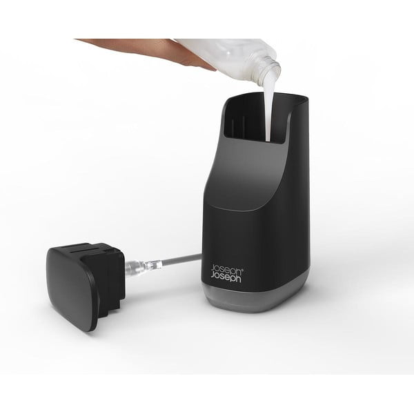 Черен пластмасов диспенсер за сапун 350 ml Slim – Joseph Joseph-image-1
